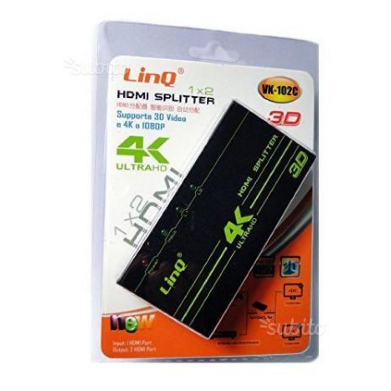 Amplificatore Splitter 1x2 HDMI Ultra HD 4k 1080p